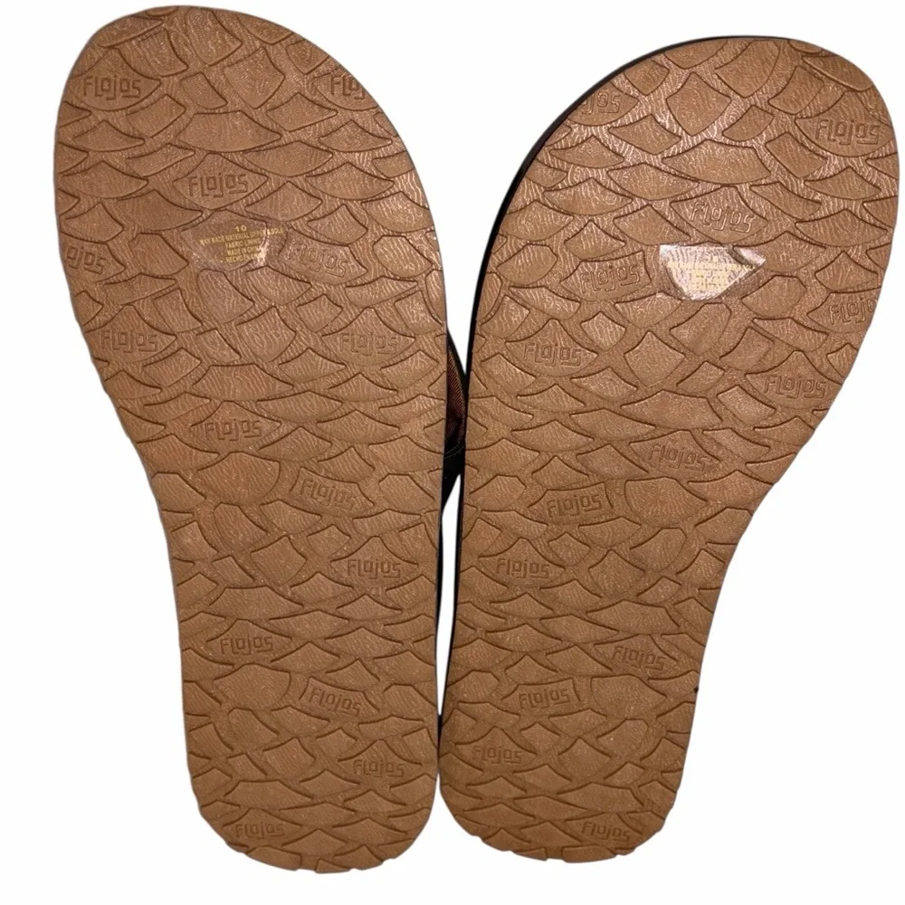 NEW Flojos Black Padded Footbed Flip Flop Thong Sandals Shoes Men’s size 10